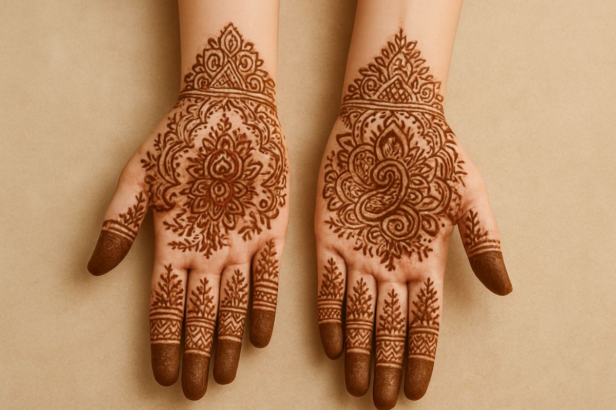 Karma Puja Mehndi Design 1