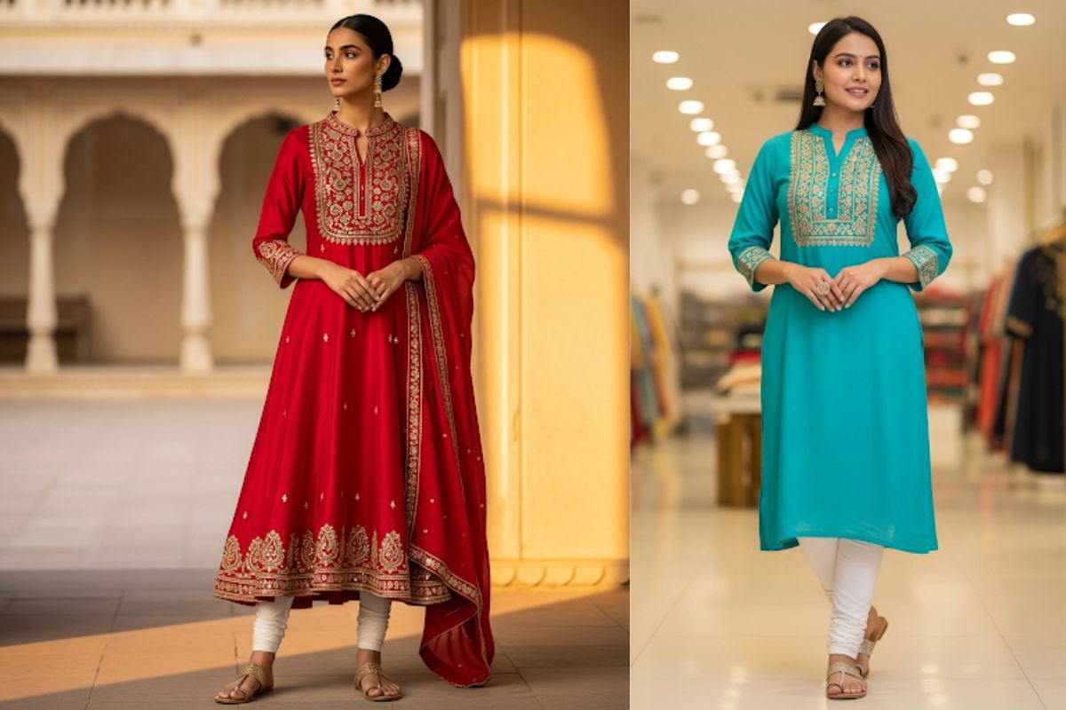 Latest Kurti Designs: सिंपल से लेकर स्टाइलिश, ये है ट्रेंडी लेटेस्ट कुर्ती डिजाइन 7 Stylish Latest Kurti Designs (Ai Image)