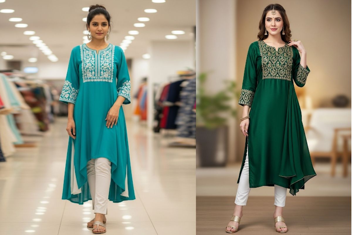 Latest Kurti Designs: सिंपल से लेकर स्टाइलिश, ये है ट्रेंडी लेटेस्ट कुर्ती डिजाइन 5 Long Kurti Designs (Ai Image)