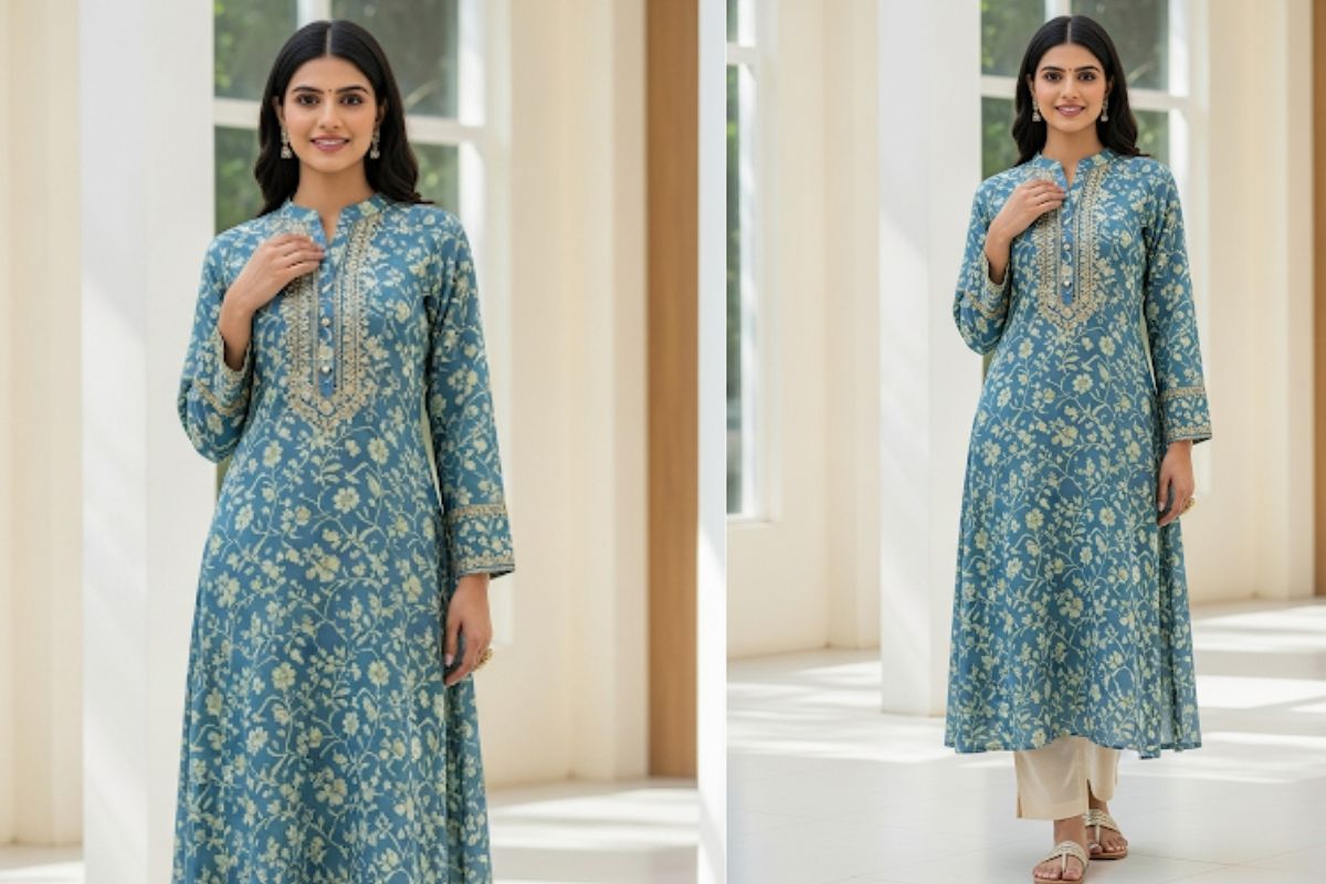 Latest Kurti Designs: सिंपल से लेकर स्टाइलिश, ये है ट्रेंडी लेटेस्ट कुर्ती डिजाइन 2 Simple Kurti Designs (Ai Image)
