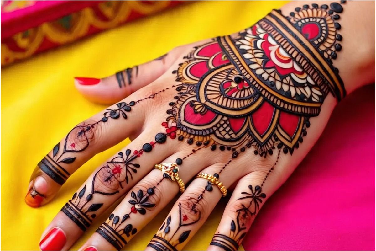 Latest Onam Mehndi Design 1