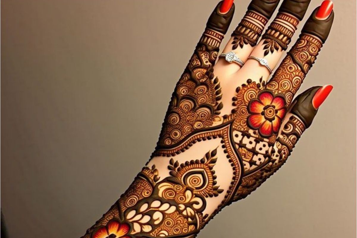 Latest Onam Mehndi Design 6