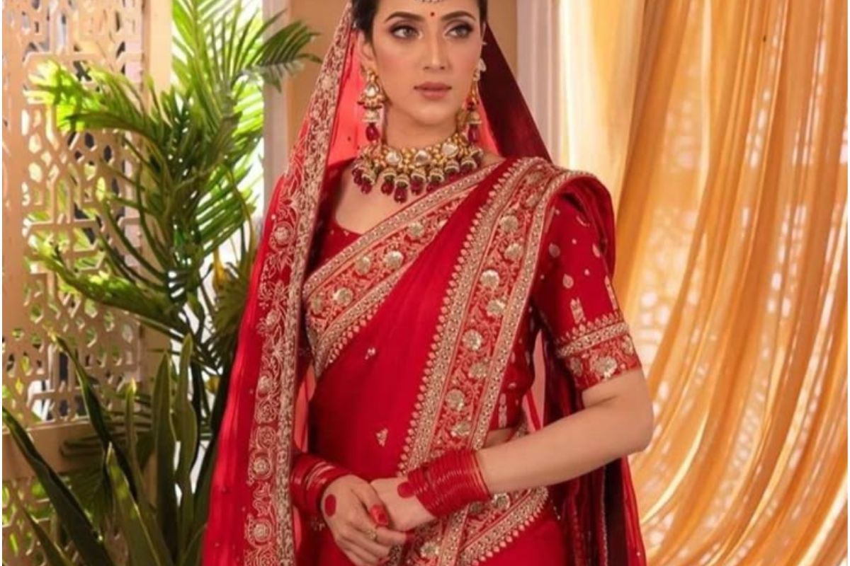 Latest Navratri Red Saree Designs: नवरात्रि के लिए लेटेस्ट रेड साड़ी डिजाइन जो आपके लुक को बनाएंगे परफेक्ट 2 Navratri Red Saree 2