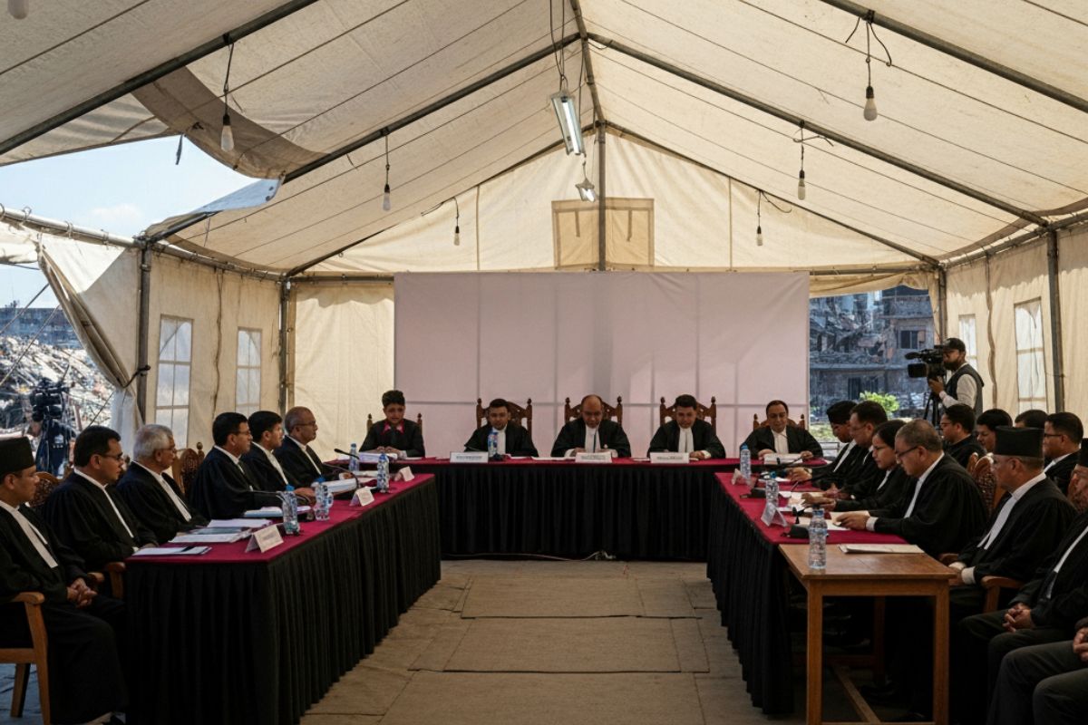 Nepal Supreme Court Shifted To Tent / Ai Generated Image