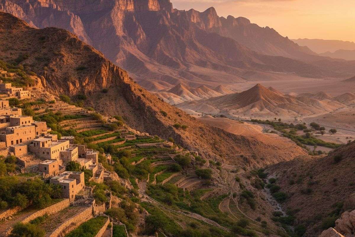 Oman Al Jabal Al Akhdar And Sirin Reserve Part UNESCO List/ Ai Generated Image