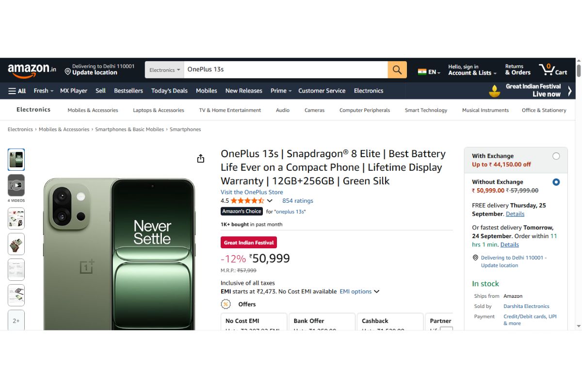 Oneplus 13S Price On Amazon