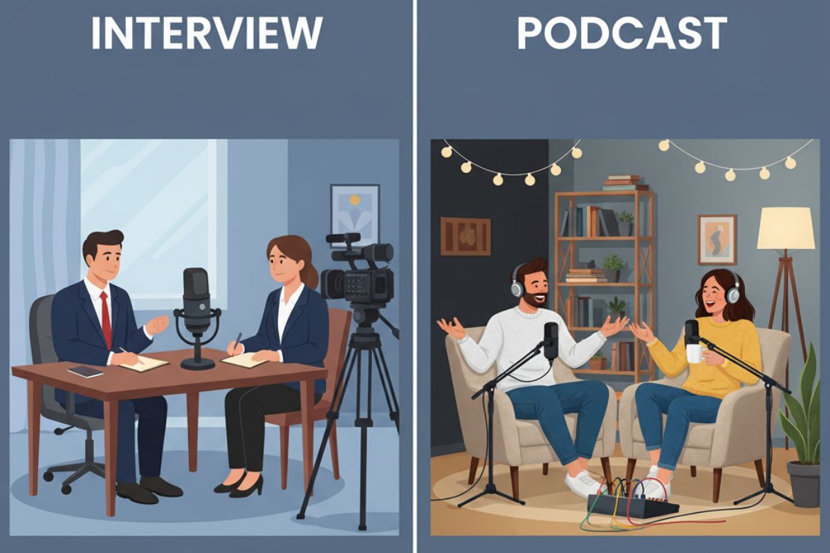 Podcast vs Interview Difference
