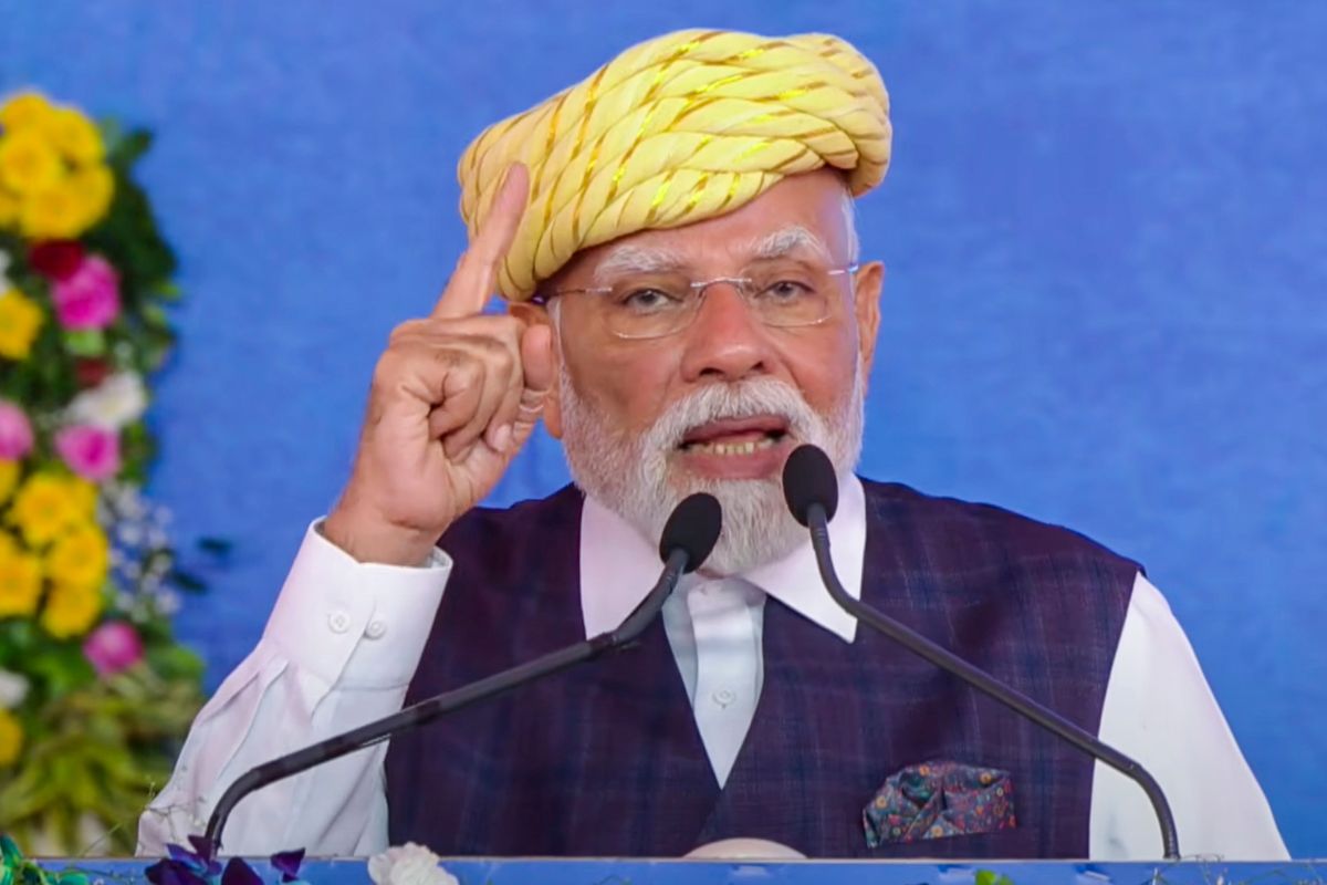 Prime Minister Narendra Modi addresses