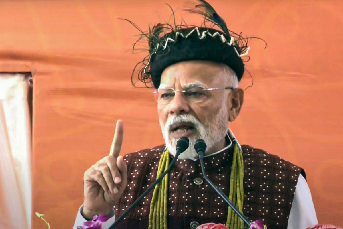 Prime Minister Narendra Modi addresses gathering