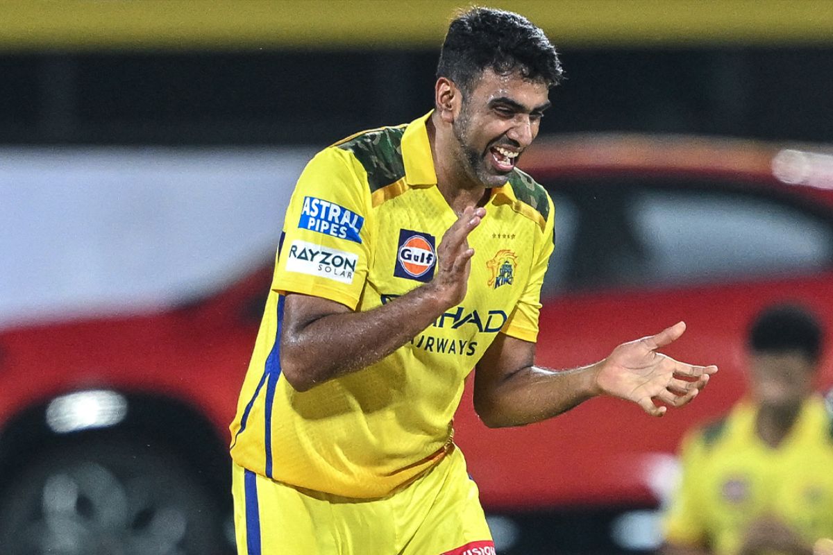 R Ashwin in CSK Jersey