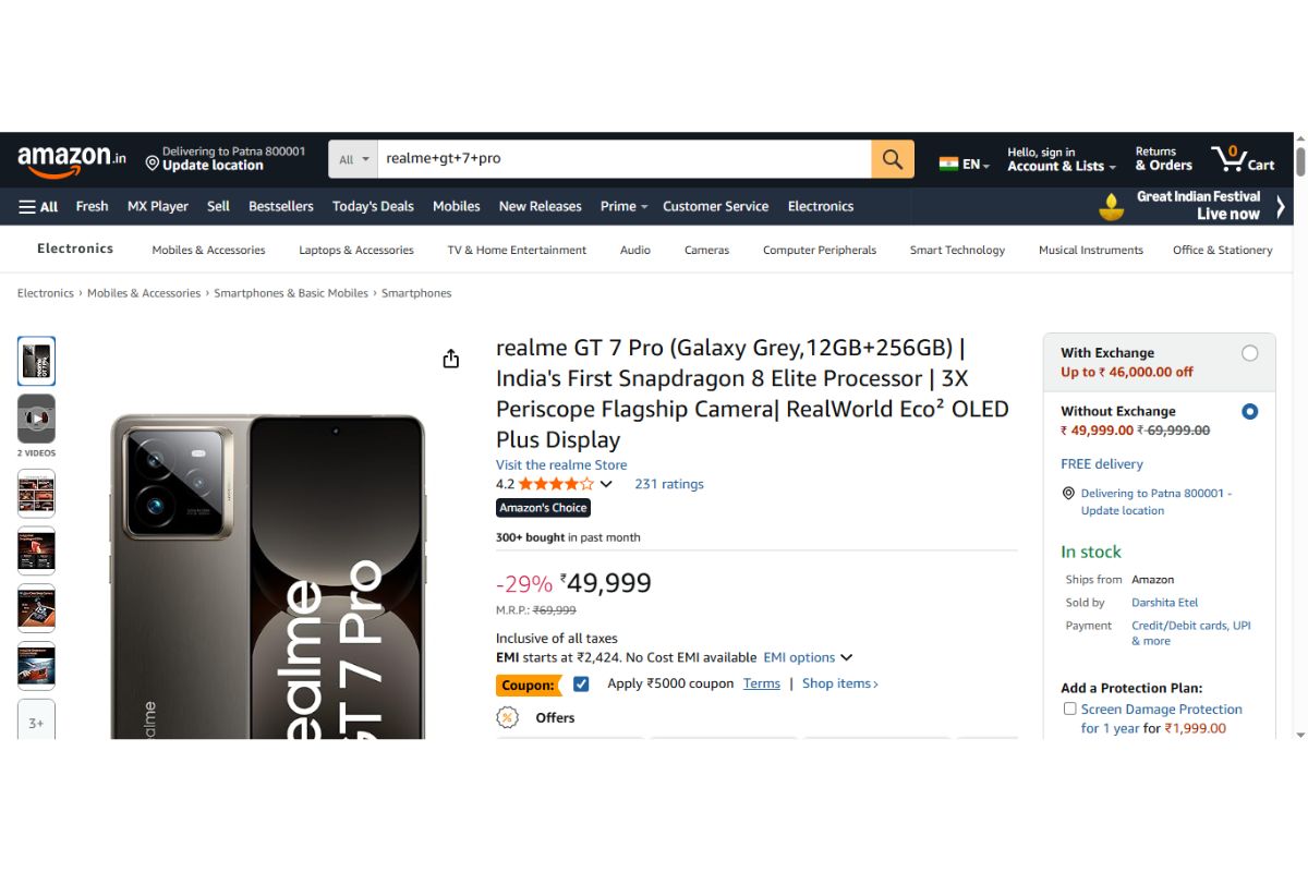 Realme Gt 7 Pro Price On Amazon