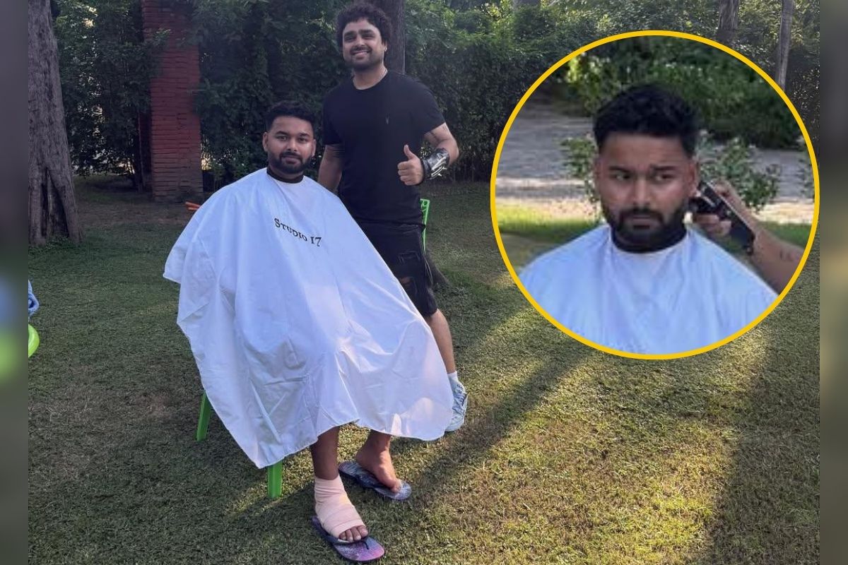 Rishabh Pant takes hair cut