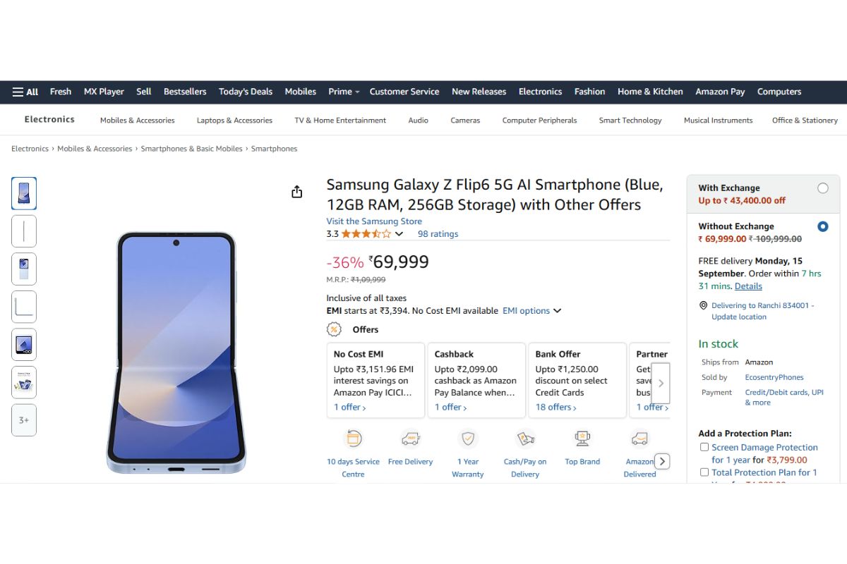 Samsung Galaxy Z Flip 6 Amazon Price