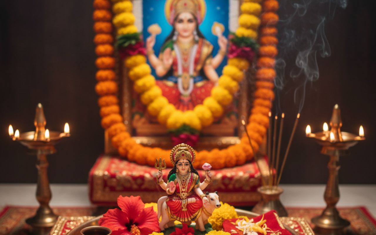 Shardiya Navratri 2025 1st Day mata shailputri puja