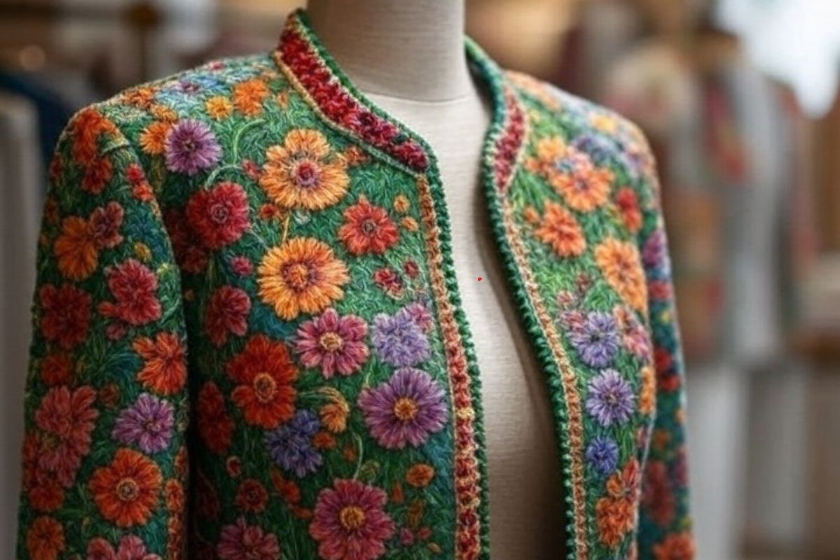 आपकी खूबसूरती को चार चांद लगा देगा नवरात्रि 2025 का ये लेटेस्ट जैकेट, हर कोई हो जाएगा लट्टू 1 Short Embroidered Jacket