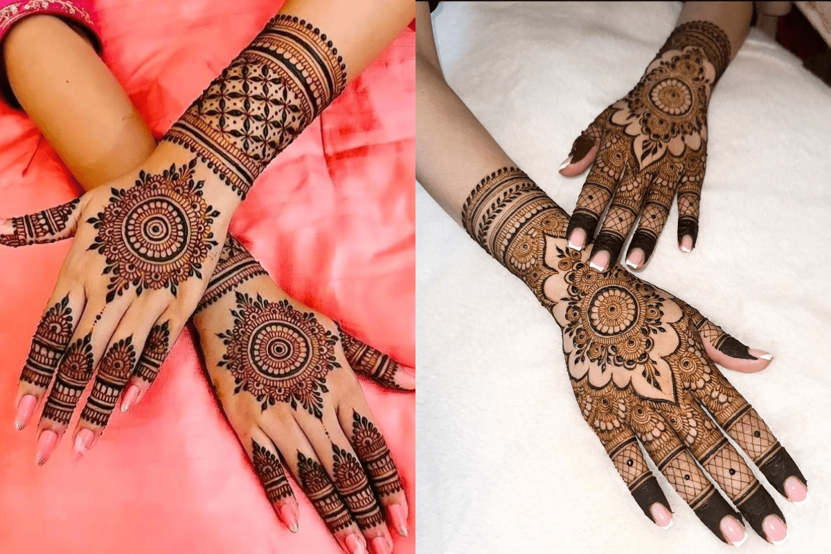 Simple Mehndi Design For Durga Puja