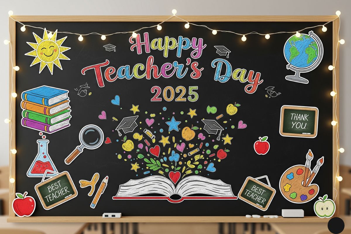 Teachers Day 2025 Black Board Decoration Idea 1