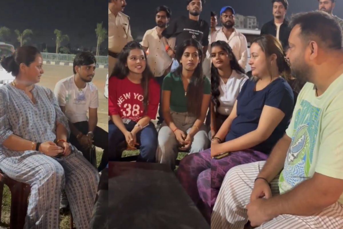 Bihar Politics Fun moment of Tejashwi Rajshree and Rohini on Marine Drive