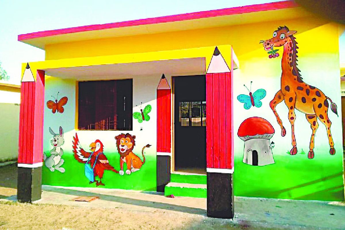 These Anganwadi centres will be developed on the lines of play schools