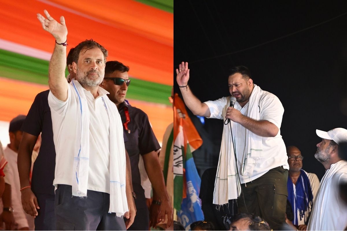 Rahul Gandhi and Tejashwi Yadav in Voter Adhikar Yatra