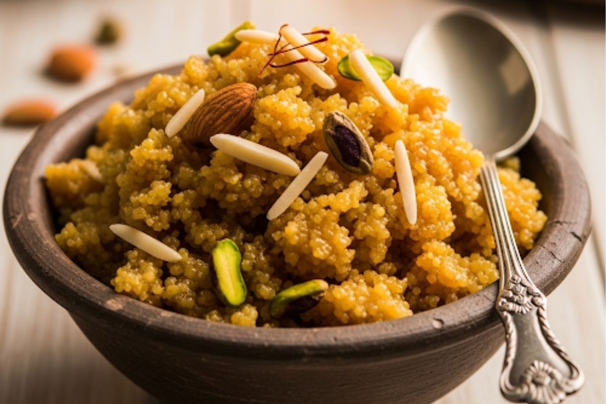 besan suji halwa recipe