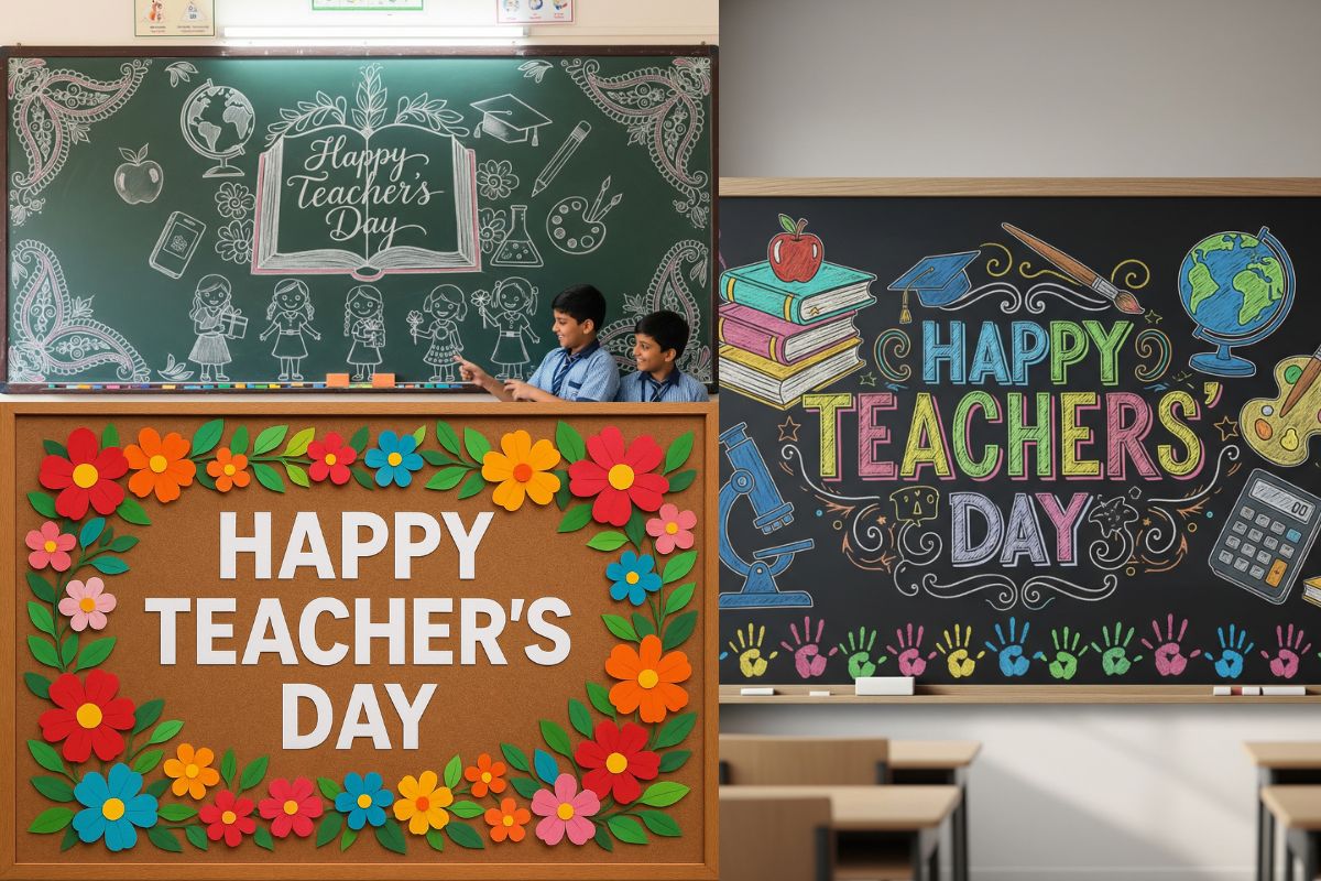 Teachers day class room board decoration