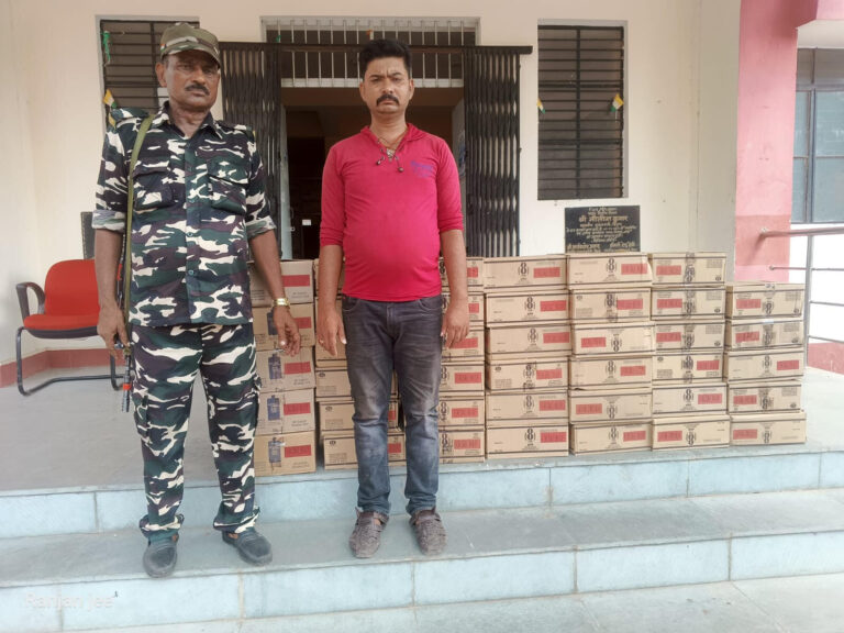 कार से 345 लीटर विदेशी शराब बरामद, चालक गिरफ्तार