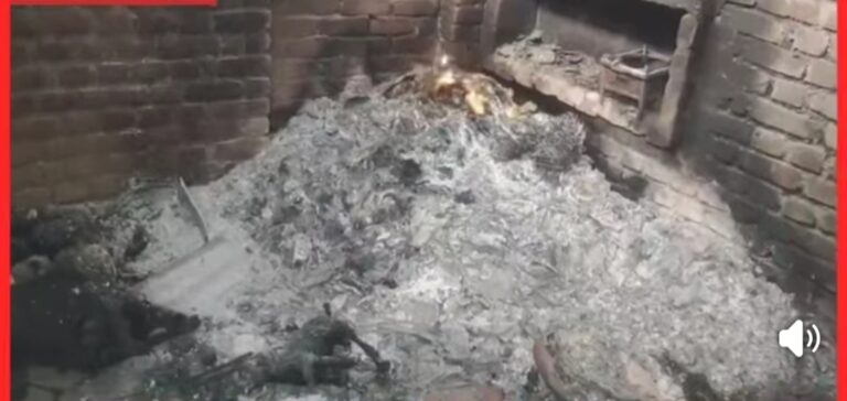 दिव्यांग के घर में आग, 12 बकरियां जलकर राख