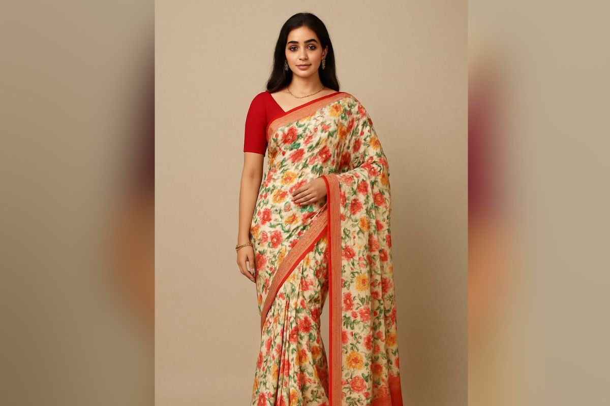 Floral Print Saree