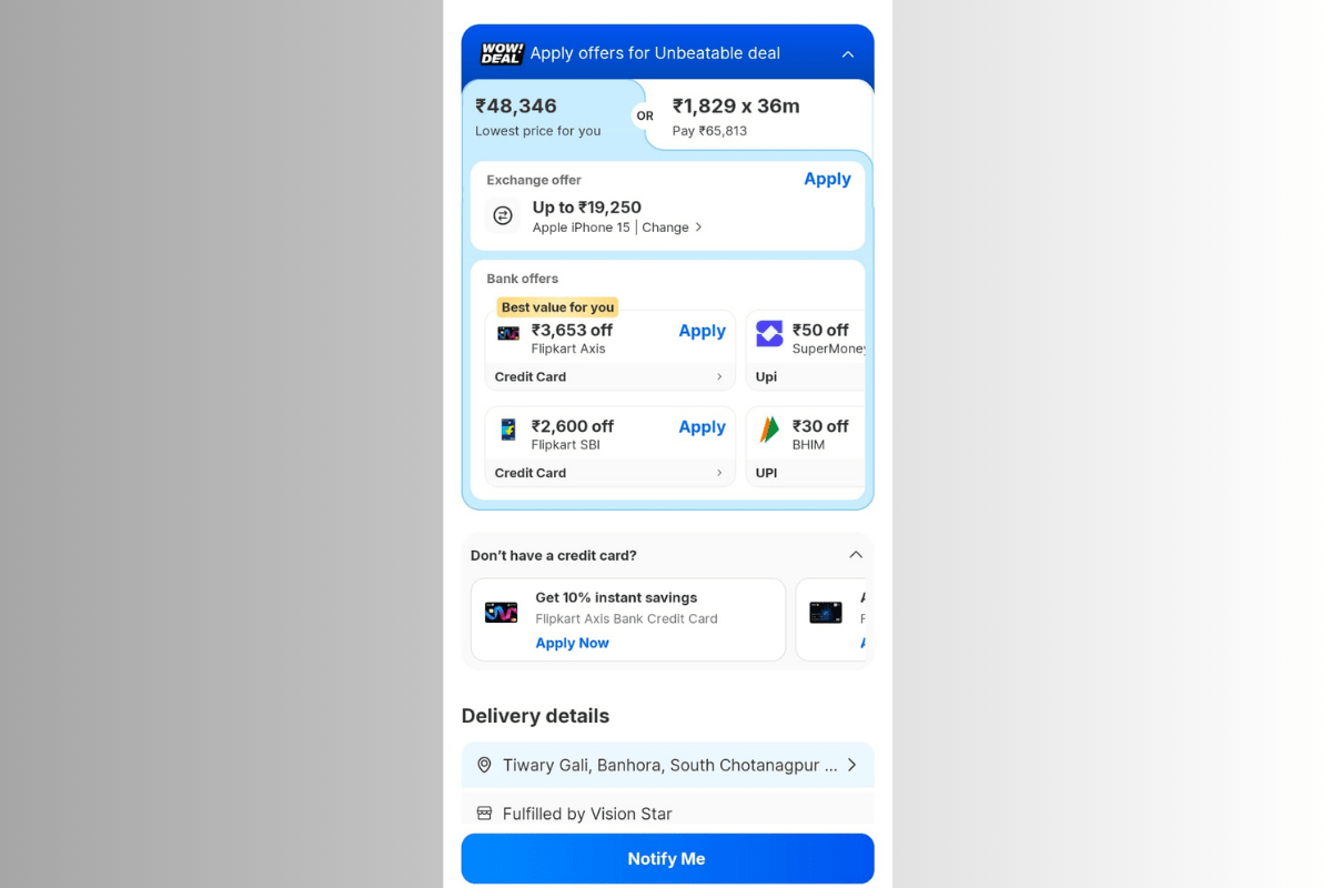 iPhone 16 bank offers on flipkart