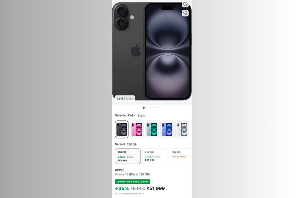 iPhone 16 price on flipkart