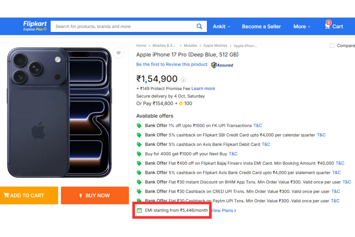 iPhone 17 Pro Price on Flipkart 1