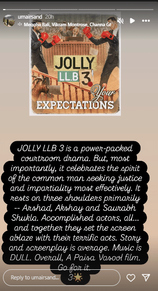 Jolly Llb 3 First Review: अक्षय-अरशद की फिल्म का फर्स्ट रिव्यू आया सामने, टिकट बुक करने से पहले जानें पास या फेल 1 Image 215