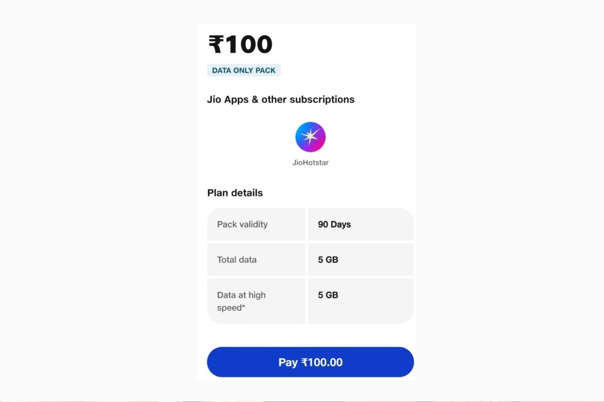 Jio Rs 100 Plan