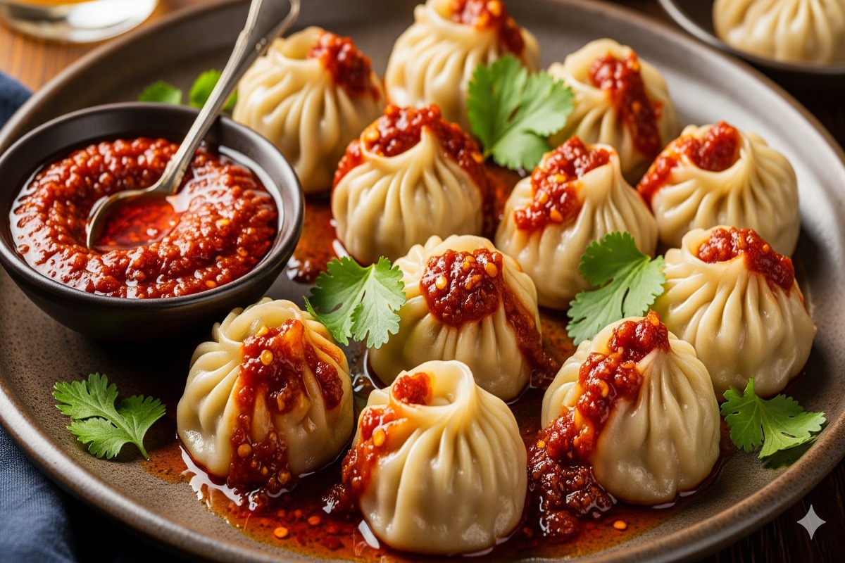 momos ki teekhi lal chutney