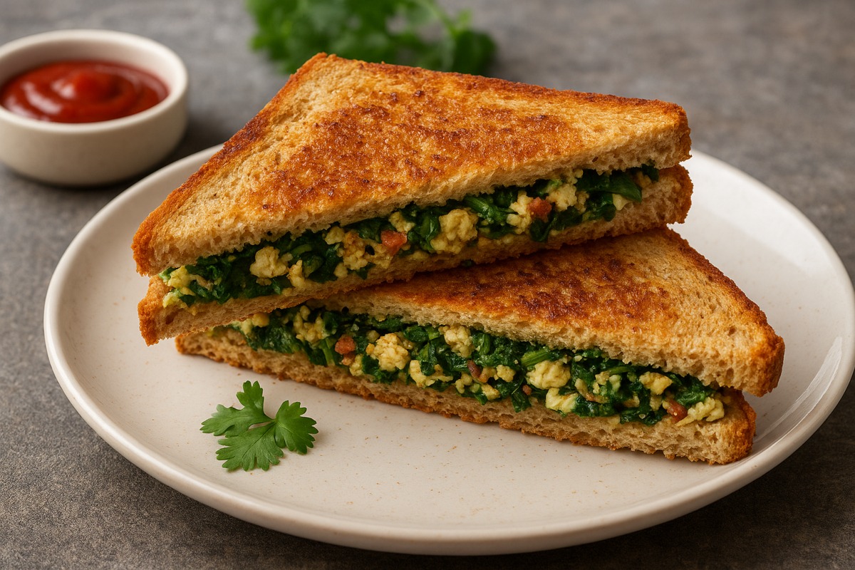 paneer palak sandwich recipe