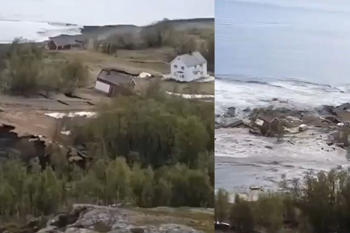village submerged in sea
