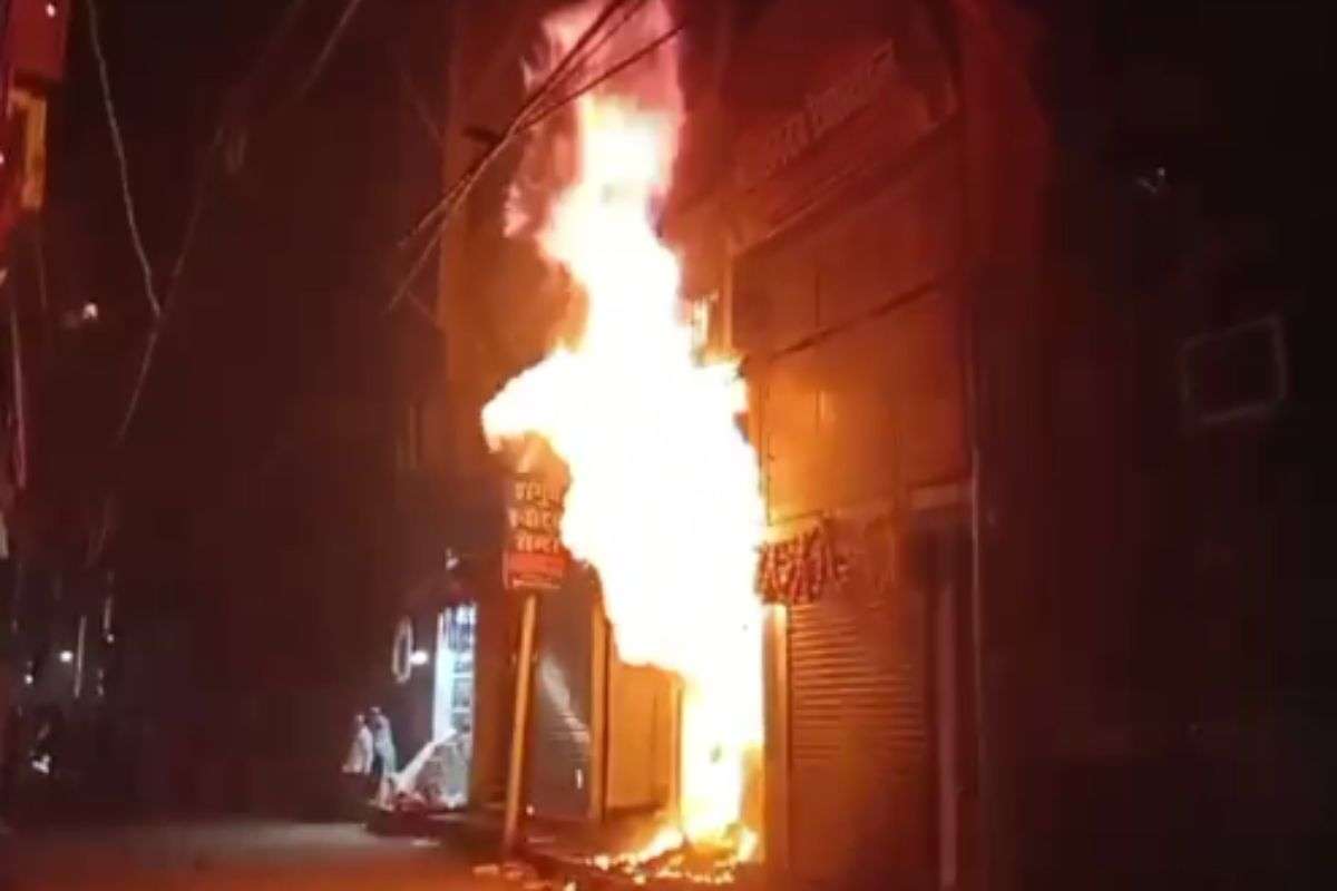 A massive fire broke out in the shop after the explosion