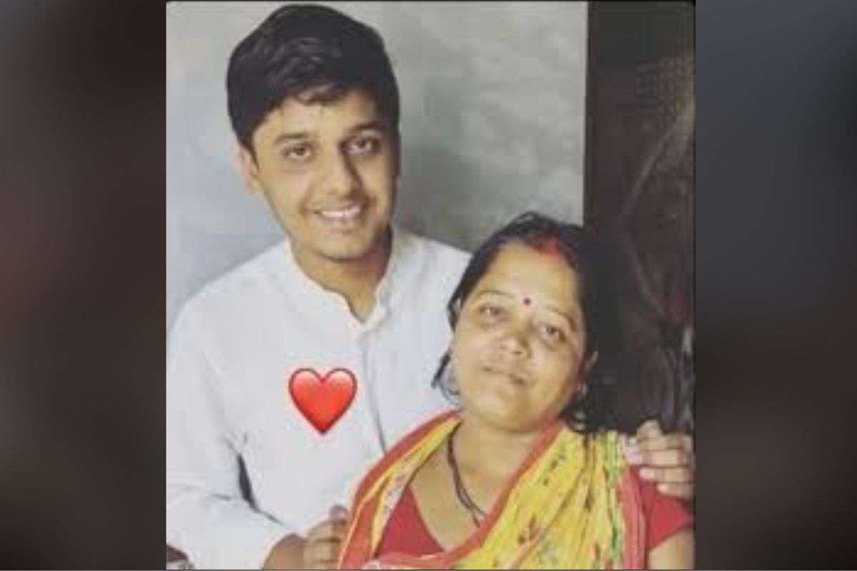 Adarsh Kumar with his mother