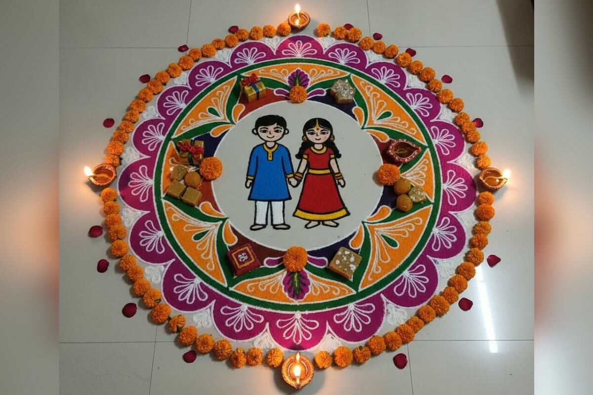 Bhai Dooj Special Rangoli Design