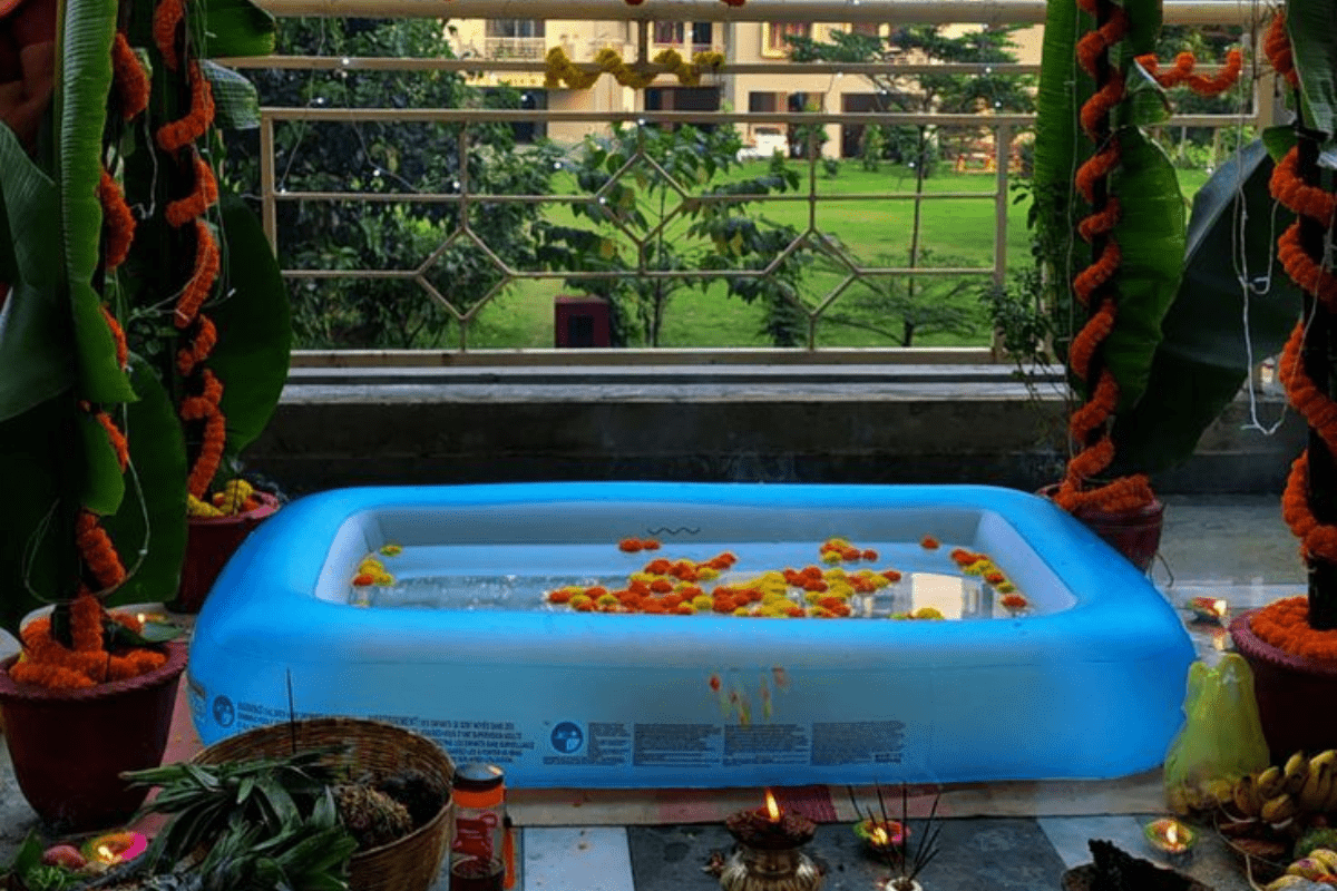 Chhath Puja 2025: छोटे घर या फ्लैट में भी बनाएं छठ घाट, जानें आसान तरीका और टिप्स 3 Chhath Puja Ghat Iat Home