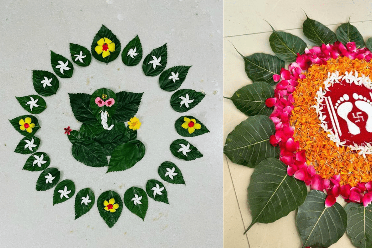 DIY Leaf Rangoli Ideas