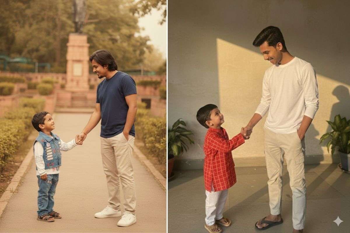 Gemini Nano Banana Hug your younger self Trend