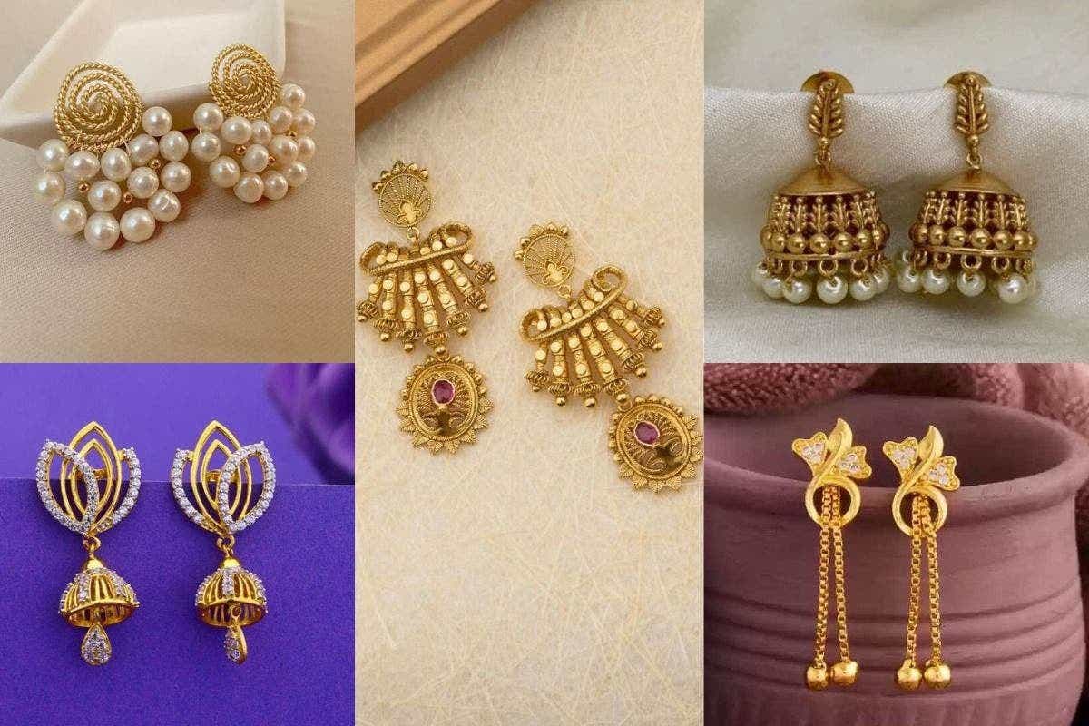 Gold Earring Designs For Dhanteras