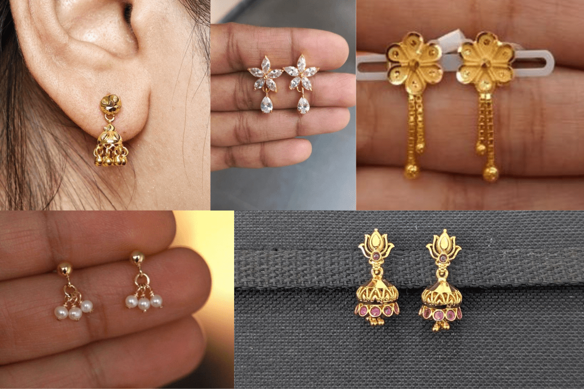 Gold Earrings Design For Kids