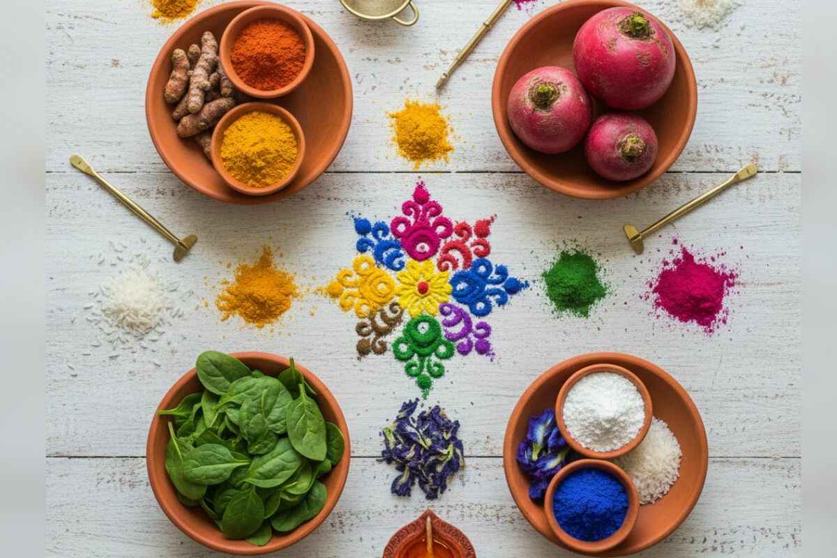Homemade Rangoli Colours For Diwali