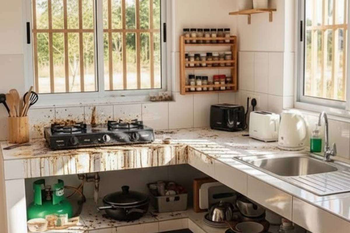 How to clean greasy kitchen platfrom