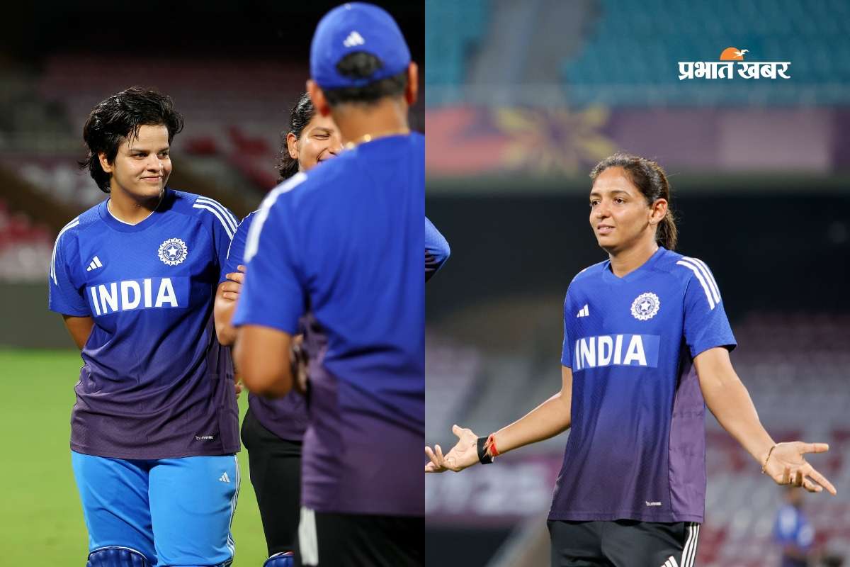 Shafali Verma and Harmanpreet Kaur During Practice Session