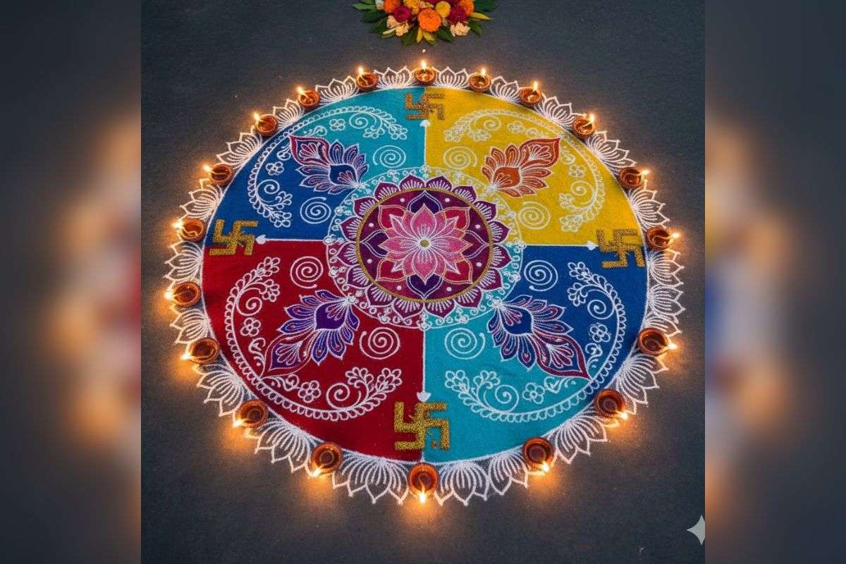 Lotus Flower rangoli design