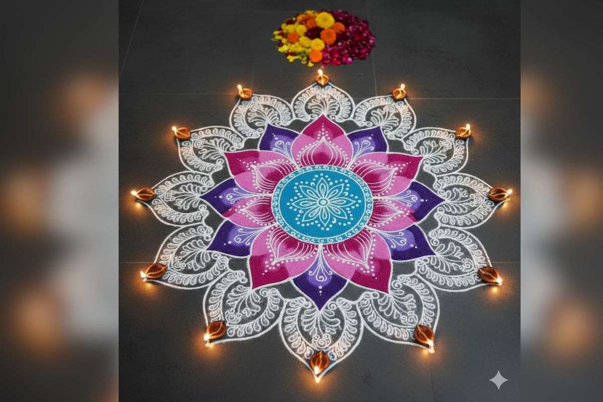 Lotus rangoli design